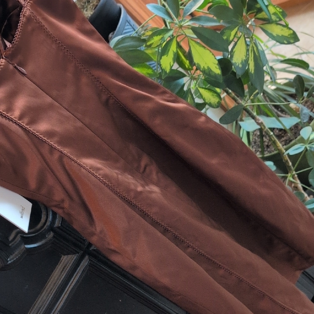 Wilfred Chocolate Satin Midi Dress - Picture 7 of 11